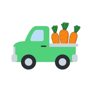 Cute Easter Truck Carry Carrots SVG, Easter Truck SVG Cut File Easter Day SVG