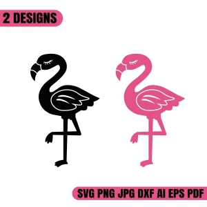 Cute Flamingo SVG, Cricut & Silhouette Flamingo SVG