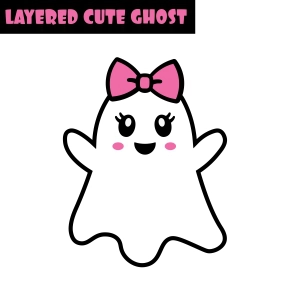 Cute Ghost SVG, Adorable Halloween Cut File Ghost SVG