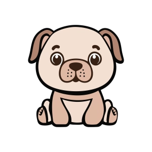 Cute Sitting Dog SVG, Cute Puppy SVG Clipart Dog SVG