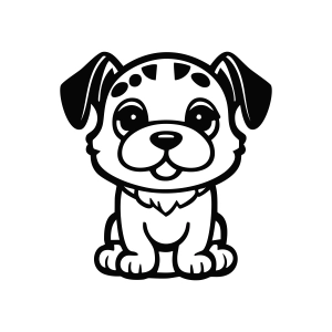 Cute Sitting Puppy SVG for Cricut, Cute Puppy Clipart Dog SVG