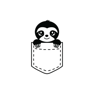 Sloth In A Pocket SVG, Cute Sloth SVG Wild & Jungle Animals SVG