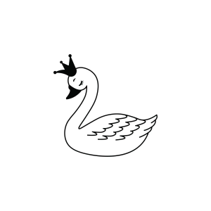 Cute Swan SVG, Princess Swan SVG Bird SVG