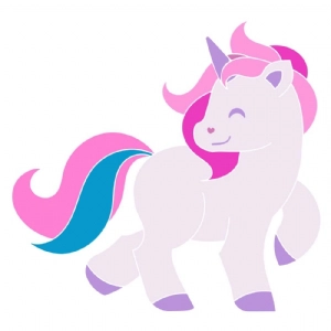 Cute Unicorn SVG Cut File, Little Pony SVG Instant Download Drawings