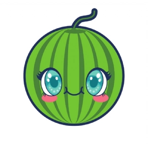 Cute Watermelon SVG, Cute Watermelon Vector Instant Download Vector Illustration