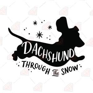Dachshund Through The Snow SVG – Funny Christmas SVG Cut File