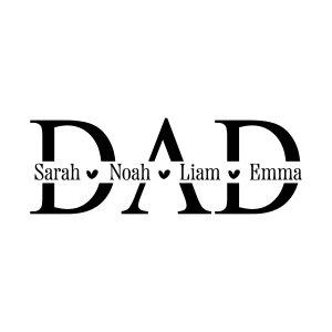 Dad Monogram SVG, Split Name Frame DAD SVG Dad SVG