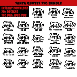 Dear Santa Quotes SVG Bundle, Santa Sayings SVG Christmas SVG