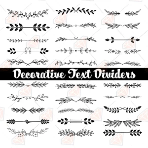 Decorative Text Dividers SVG Files, Decorative Lines PNG Decorative Line SVG