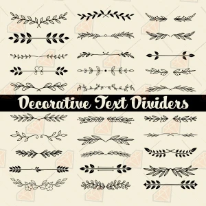 Decorative Text Dividers SVG Files, Decorative Lines PNG Svg