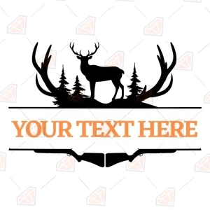 Deer Hunting Frame SVG, Hunter SVG Monogram Wild & Jungle Animals SVG