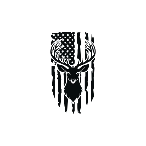 Deer SVG with Distressed USA Flag Hunting SVG