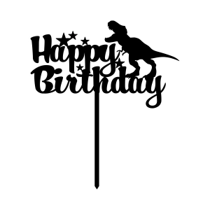 Dinosaur Cake Topper SVG, Boy Happy Birthday Cake Topper SVG Cake Topper SVG