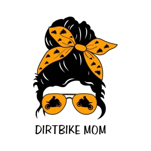 Dirt Bike Mom SVG Cut File, Messy Bun SVG Messy Bun SVG