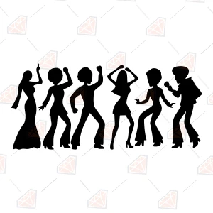 Disco Dancing SVG, Retro Party Dancer Silhouettes Dance SVG