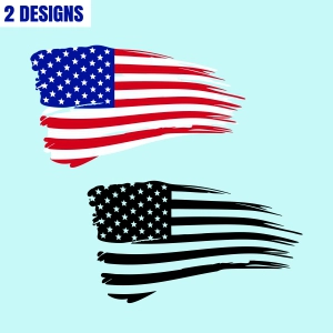 Disstressed Wavy USA Flag SVG American Flag SVG