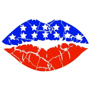 Distressed American Lips SVG | 4th Of July SVG Vector Cut Files 4th Of July SVG