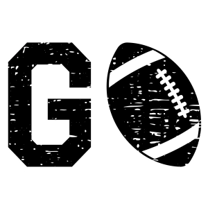 Distressed Go Football SVG Cut File, Grunge Distressed Go American Football SVG Football SVG