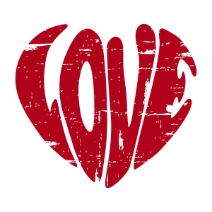 Distressed Heart Shaped Love SVG, Love Heart SVG Valentine's Day SVG