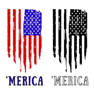 Distressed Merica Flag SVG, Cricut Files 4th Of July SVG