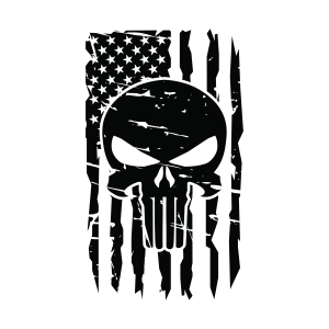 Distressed USA Flag with Skull SVG USA SVG
