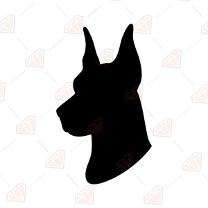 Doberman Head Silhouette SVG – Doberman Cut File