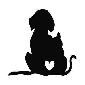 Dog and Cat Love SVG, Cut and Clipart File Dog SVG