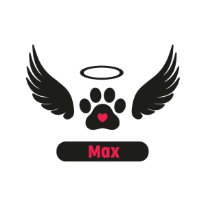 Dog Angel Wings Monogram SVG, Memorial SVG Dog SVG