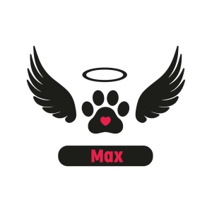 Dog Angel Wings Monogram SVG, Dog Memorial SVG Dog SVG