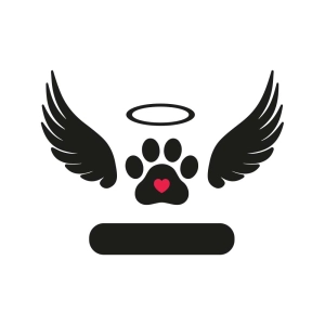 Dog Angel Wings Monogram SVG, Memorial SVG Dog SVG