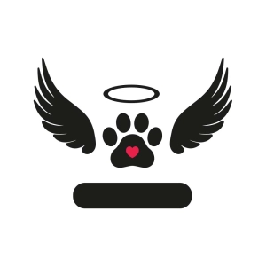 Dog Angel Wings Monogram SVG, Dog Memorial SVG Dog SVG