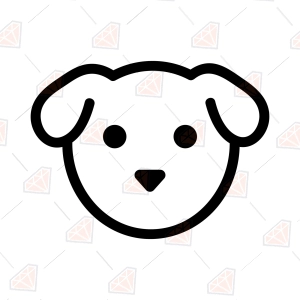 Dog Icon SVG, Simple Dog Face Cut File