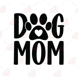 Dog Mom SVG – Dog Mom with Paw and Heart SVG