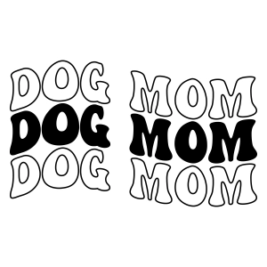 Dog Mom SVG, Retro Wavy Dog Mom SVG Vector Files Mother's Day SVG