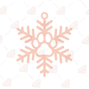 Dog Ornament Snowflake SVG – Pawprint Ornament Cut File