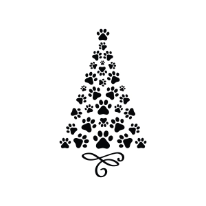 Dog Paw Christmas Tree SVG, Christmas Paw Tree SVG Christmas SVG
