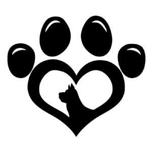 Dog Paw Heart Print SVG File | Dog Love Clipart Dog SVG