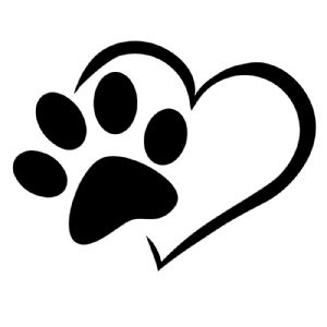 Dog Paw Heart SVG, , Dog Paw Print with Heart SVG Dog SVG