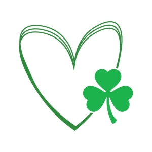 Doodle Heart and Shamrock SVG, Clover Love SVG Shamrock SVG