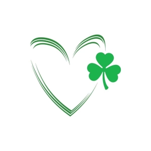 Shamrock Doodle Heart SVG for St Patty Day Shamrock SVG