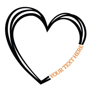Doodle Monogram Heart SVG, Instant Download Valentine's Day SVG