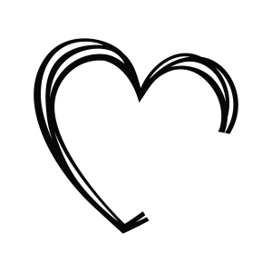Doodle Monogram Heart SVG, Instant Download Valentine's Day SVG