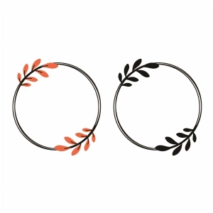 Double Floral Circle Frame SVG Cut File 