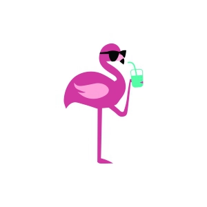 Drinking Flamingo SVG Flamingo SVG