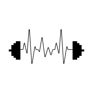 Dumbbell Heartbeat SVG Cut File, Instant Download Fitness SVG