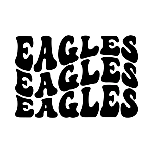 Eagles Retro Wavy SVG, Eagles Mascot SVG Vector Files Football SVG