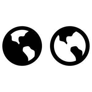 Earth SVG Icon, Black and White Earth Clipart Icon SVG