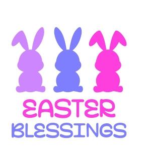Easter Blessing Bunnies SVG, Happy Easter SVG Vector Files Easter Day SVG
