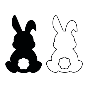 Easter Bunny SVG Clipart and Outline, Bunny SVG Vector Easter Day SVG