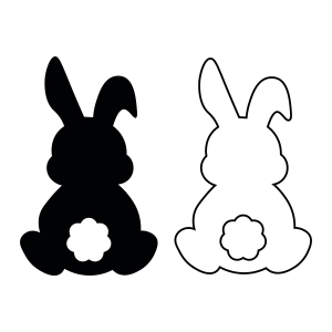 Easter Bunny SVG Clipart and Outline, Easter SVG Bunnies SVG